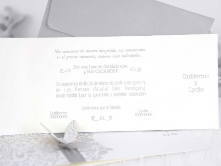 Invitación de boda barata elegante mariposa 39222