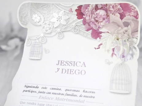 Invitación de boda - PERGAMINO ELEGANTE   (39227 A)