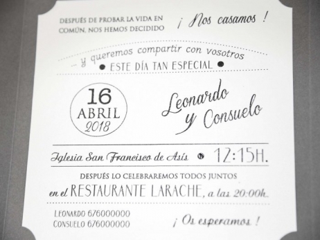 Invitación de boda -  ELEGANTE GRIS ENCAJE   (39231 D)