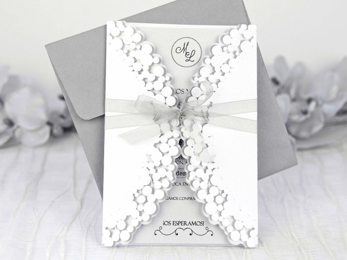 Invitación de boda -  ELEGANTE GRIS    (39233 C)