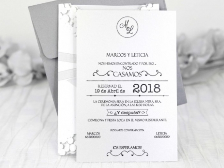 Invitación de boda -  ELEGANTE GRIS    (39233 C)