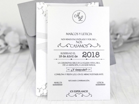 Invitación de boda -  ELEGANTE GRIS    (C23339)