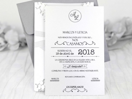 Invitación de boda -  ELEGANTE GRIS    (C39233C)