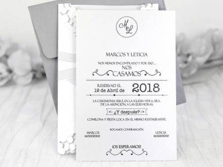 Invitación de boda barata elegante 39233