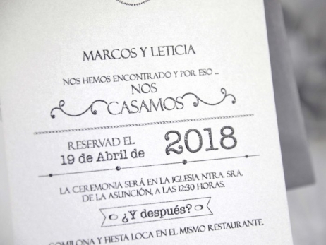 Invitación de boda -  ELEGANTE GRIS    (39233 C)