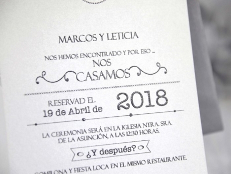 Invitación de boda -  ELEGANTE GRIS    (C39233C)