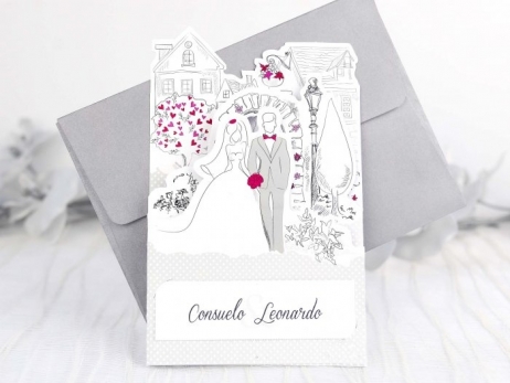 Invitación de boda -  HISTORIA DE NOVIOS    (A39238)