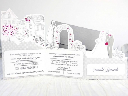 Invitación de boda barata original 39238
