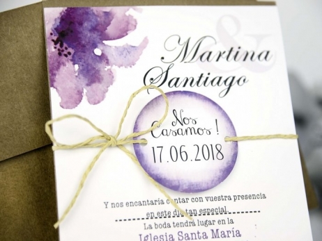 Invitación de boda -  ACUARELA FLORES   (32635 A)