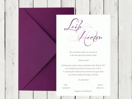 Invitación de boda - CLÁSICA 2 LILA