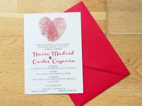 Invitación de boda - HUELLAS DACTILARES