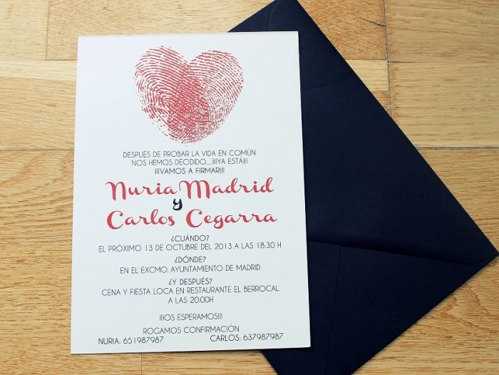 Invitación de boda - HUELLAS DACTILARES