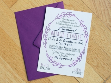 Invitación de boda - CENEFA 3 LILA