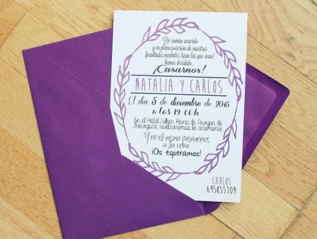 Invitación de boda - CENEFA 3 LILA