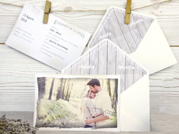 Invitación de boda - ROMANTICA CON FOTO (A51232) Invitación de boda - ROMANTICA CON FOTO (A51232)