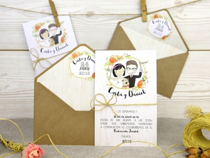 Invitación de boda - NOVIOS DIVERTIDOS (A52632) Invitación de boda - NOVIOS DIVERTIDOS (A52632)