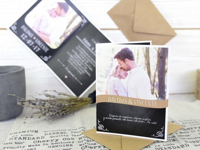 Invitación de boda - ELEGANTE CON FOTO (A60332) Invitación de boda - ELEGANTE CON FOTO (A60332)