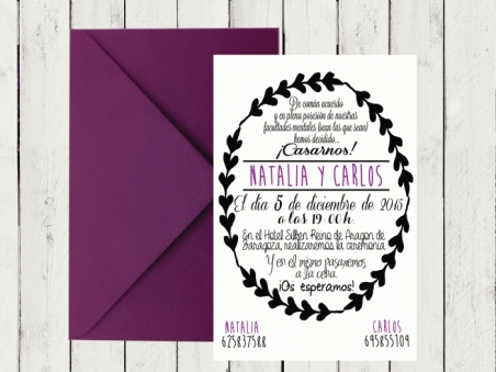 .Invitación de boda - CENEFA LILA