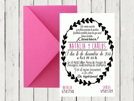 Invitación de boda - CENEFA FUCSIA