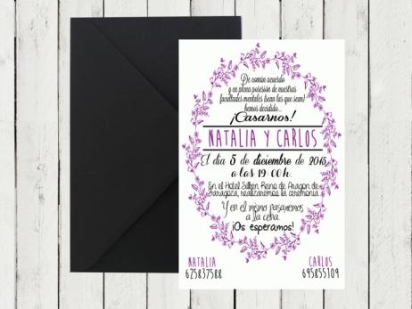 Invitación de boda - CENEFA 2 LILA