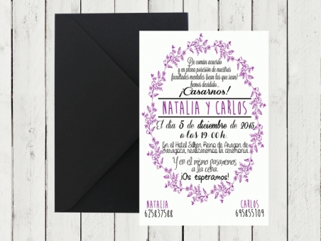 .Invitación de boda - CENEFA 2 LILA