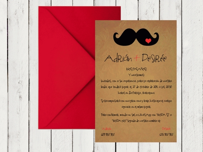 Invitación de boda - KRAFT MOSTACHO