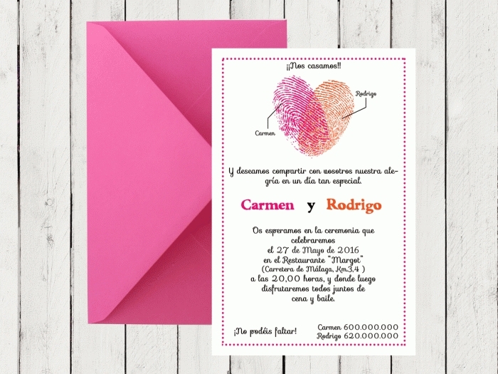 Invitación de boda - HUELLAS DACTILARES 2