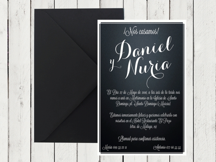 Invitación de boda - PIZARRA