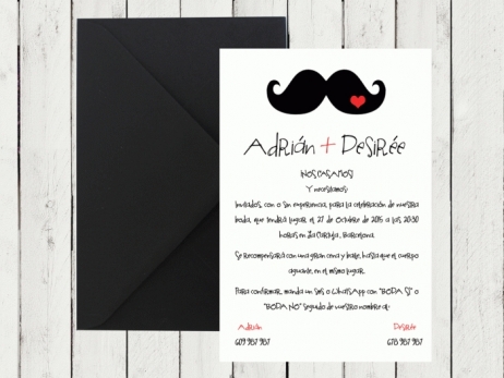 Invitación de boda - MOSTACHO