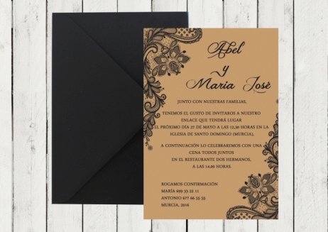 Invitación de boda - KRAFT ENCAJE