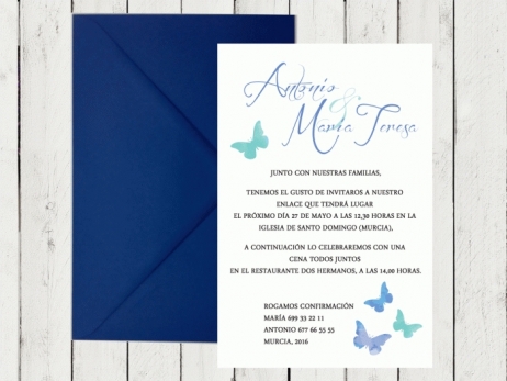 Invitacion de boda clasica gris Montaje No Color Blanco cuenta No Impresión (+40 €)