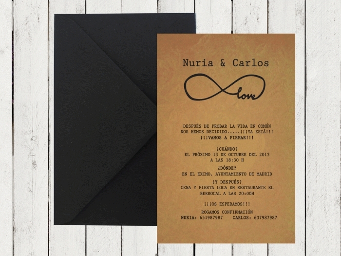 Invitación de boda - KRAFT INFINITO