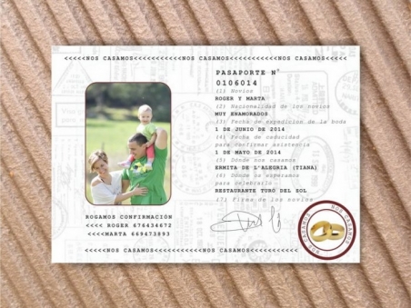 Invitación de boda PASAPORTE