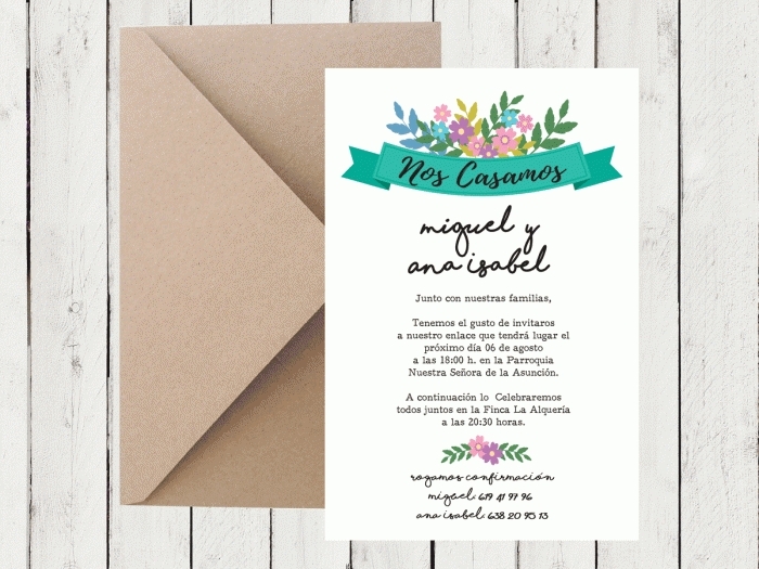 Invitación de boda - CARTEL FLORAL