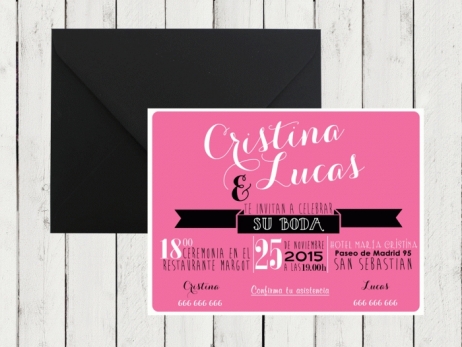 Invitación de boda - AMERICAN STYLE ROSA