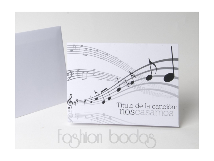 Invitación de boda - NOTAS DE MÚSICA (MIL12) Invitación de boda - NOTAS DE MÚSICA (MIL12)