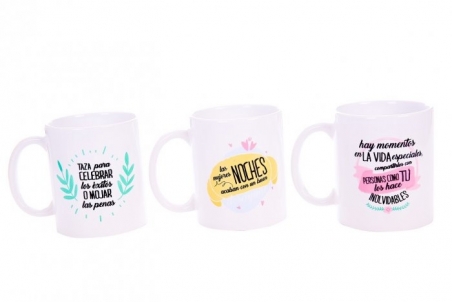 Detalle de boda - TAZA FRASES MEJORES DESEOS ref. 2692