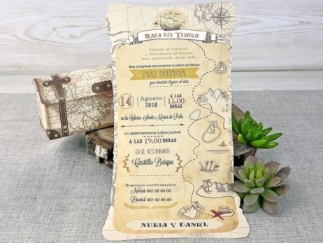 Invitación de boda - MAPA DEL TESORO   (C39308B)