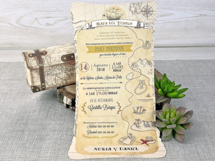 Invitación de boda - MAPA DEL TESORO (C39308B) Invitación de boda - MAPA DEL TESORO (C39308B)
