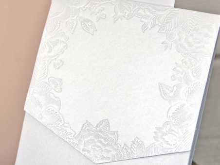 Invitación de boda forro 39312  floral, vintage, barata 