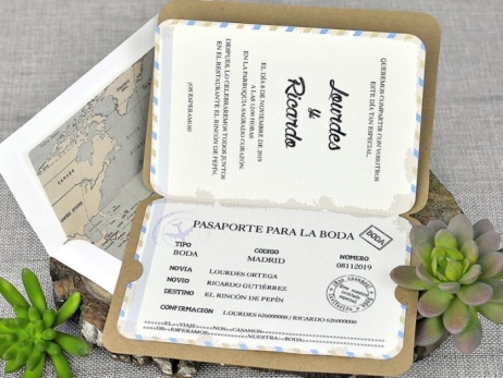 Invitación de boda - PASAPORTE VIAJE   (39315 C)