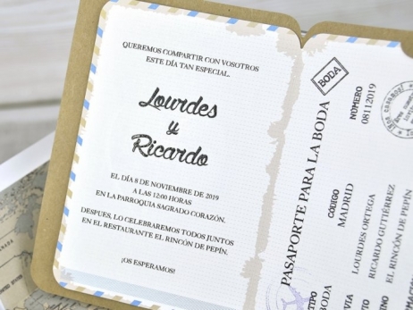 Invitación de boda - PASAPORTE VIAJE   (39315 C)