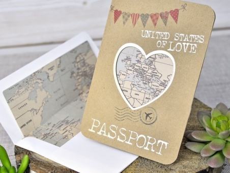 Invitación de boda viajes original PASAPORTE 39315