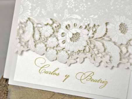 Invitación de boda elegante CORTE LASER 39321