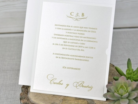 Invitación de boda - CORTE LASER FLORES   (32139 H)