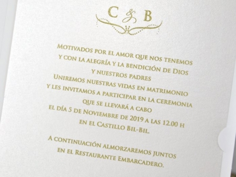 Invitación de boda - CORTE LASER FLORES   (32139 H)