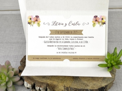 Invitación de boda - NOVIOS KRAFT   ( 39322 E)