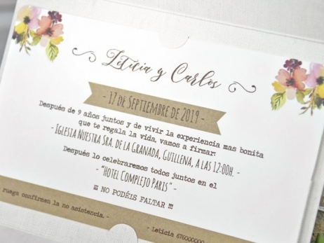 Invitación de boda - NOVIOS KRAFT   ( 39322 E)