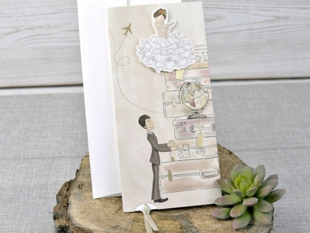 Invitación de boda 39324  divertida, deslizante, barata