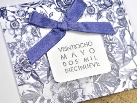 Invitación de boda - ROMANTICA AZUL  (39327 C)